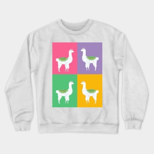 Colored llama pattern Crewneck Sweatshirt